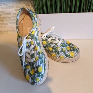 Gianni Bini Dunnigan Lemon Stripe Espadrille Flats